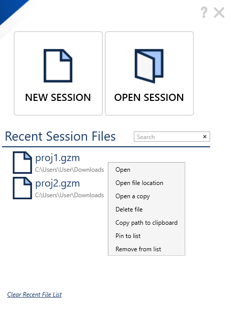 Recent Files